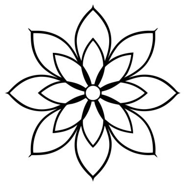 Bir çiçek mandala taslak biçim vektör sanatı izole