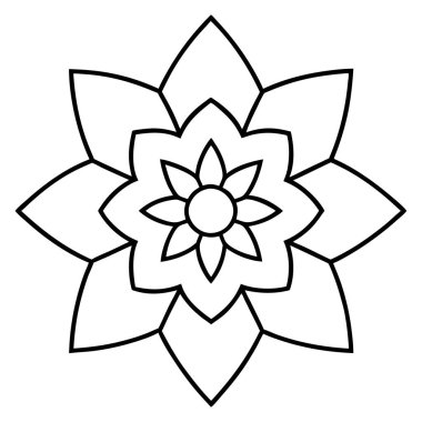 Bir çiçek mandala taslak biçim vektör sanatı izole