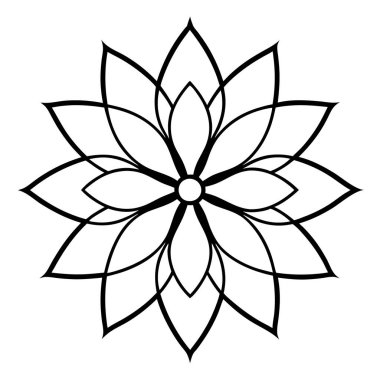 Bir çiçek mandala taslak biçim vektör sanatı izole