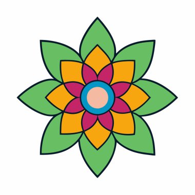 Bir çiçek mandala taslak biçim vektör sanatı izole