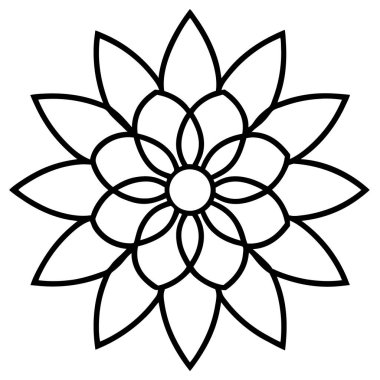 Bir çiçek mandala taslak biçim vektör sanatı izole