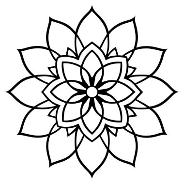 Bir çiçek mandala taslak biçim vektör sanatı izole