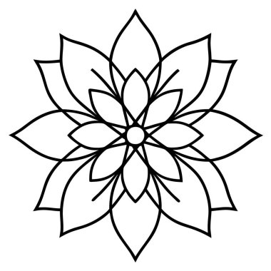 Bir çiçek mandala taslak biçim vektör sanatı izole