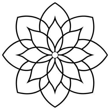 Bir çiçek mandala taslak biçim vektör sanatı izole