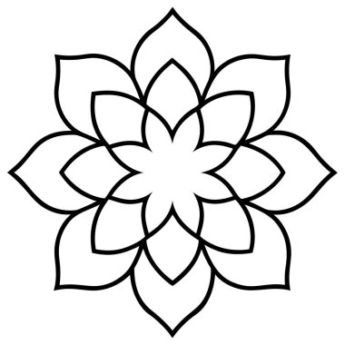 Bir çiçek mandala taslak biçim vektör sanatı izole