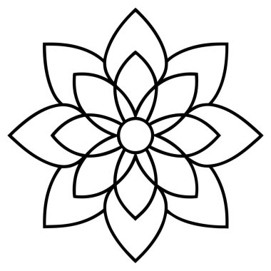 Bir çiçek mandala taslak biçim vektör sanatı izole
