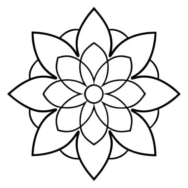 Bir çiçek mandala taslak biçim vektör sanatı izole