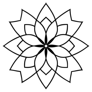 Bir çiçek mandala taslak biçim vektör sanatı izole