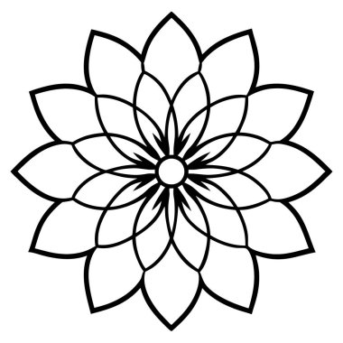 Bir çiçek mandala taslak biçim vektör sanatı izole