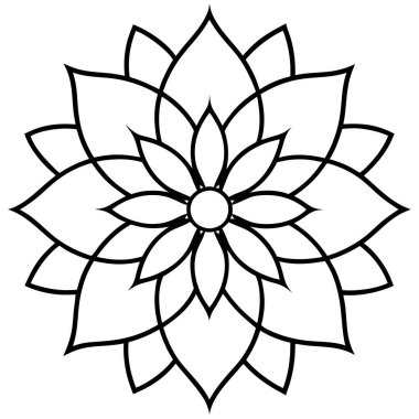 Bir çiçek mandala taslak biçim vektör sanatı izole