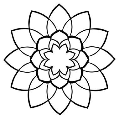 Bir çiçek mandala taslak biçim vektör sanatı izole