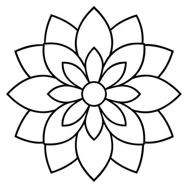 Çiçek ikonu. Çiçek vektörünün özet çizimi