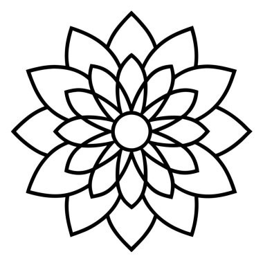 Çiçek mandala. Klasik yuvarlak süs. Oryantal desen, vektör illüstrasyonu