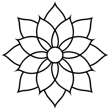 Beyaz arkaplanda çiçek mandala