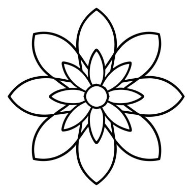 Çiçeklerin dekoratif tasarımı mandala, vektör illüstrasyonu