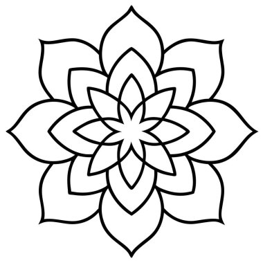 siyah arka plan üzerine çiçek mandala