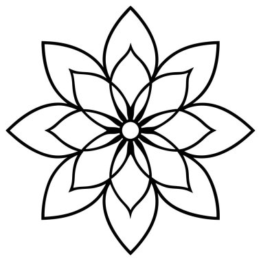 Çiçek dekorasyon ikonu. özet çiçek vektör illüstrasyonu