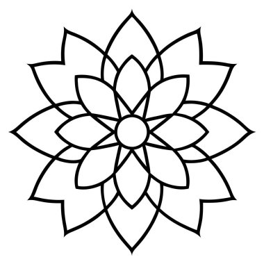 Bir çiçek simgesinin vektör illüstrasyonu