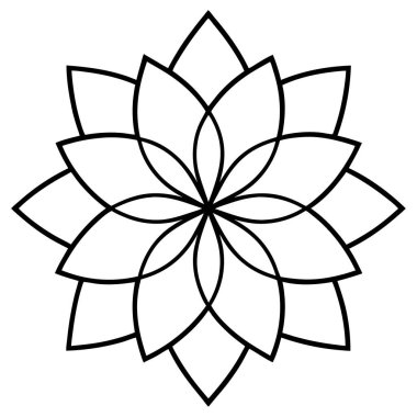 çiçek mandala simgesi, satır biçimi