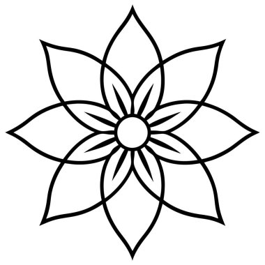 Dekoratif çiçek simgesi, vektör illüstrasyonu