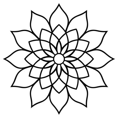 mandala. El çizimi vektör. siyah ve beyaz.