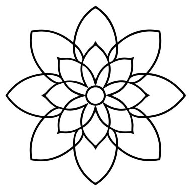 Dekoratif çiçek süsü. siyah ve beyaz vektör