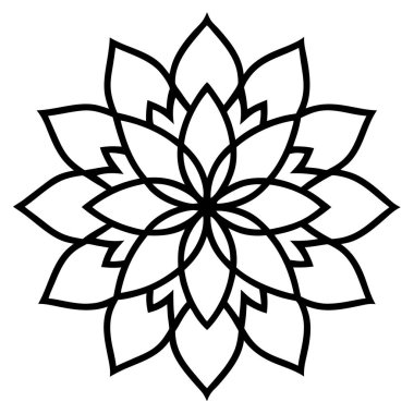 Çiçek mandala ikonu. vektör illüstrasyonu