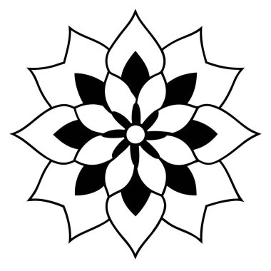 siyah ve beyaz çiçek tasarımı. dekoratif tasarım ögeleri.