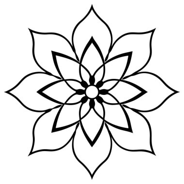 Siyah-beyaz vektör mandala süsü