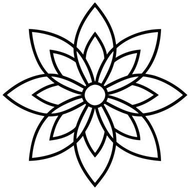 güzel çiçek dekoratif vektör simgesi