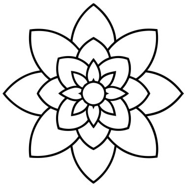 güzel çiçek dekoratif simge vektör çizim tasarım