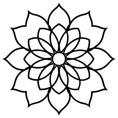 Beyaz arkaplanda mandala deseni beyaz