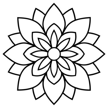 Beyaz arka planda çiçek mandala 'sı. vektör illüstrasyonu