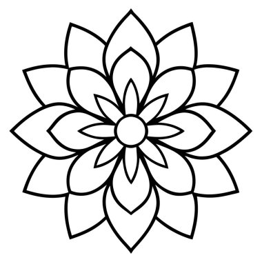 çiçek mandala simgesi, özet biçimi