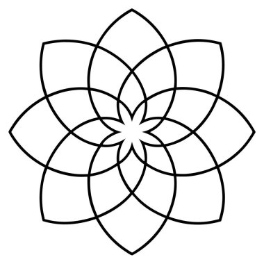 mandala çiçek simgesi, özet biçimi