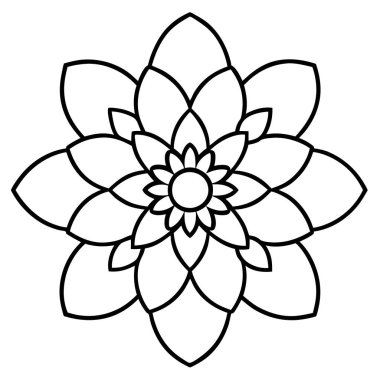 çiçek mandala simgesi görüntü vektör illüstrasyon tasarımı