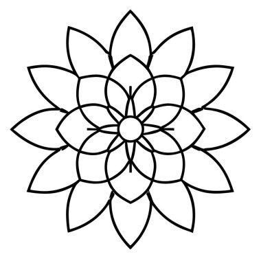 Beyaz arkaplandaki mandala, illüstrasyon, vektör ana hatları