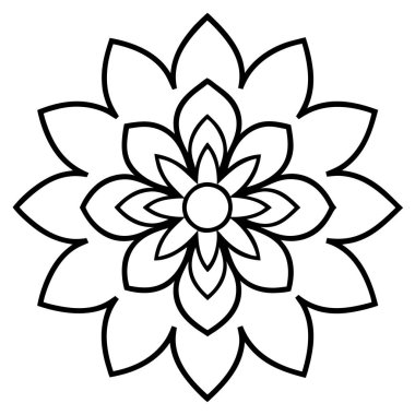 Çiçek ikonu. Çiçek vektörünün özet çizimi