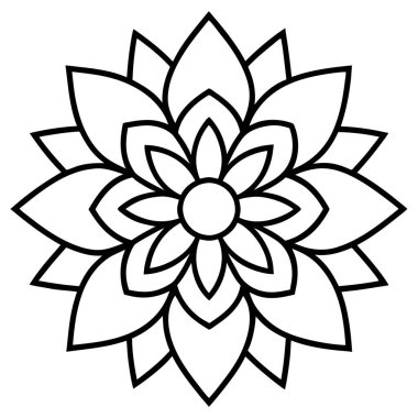Güzel nilüfer çiçeği ana hatları mandala