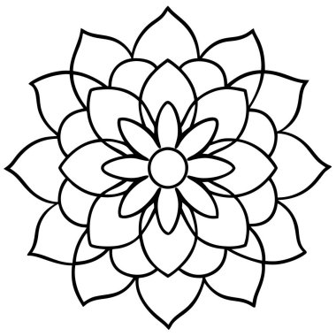 güzel ve siyah çizgi çiçek vektör çizimi tasarımı