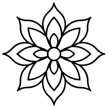 çiçek yaprakları ana hatları simge, çizgi, dış hatlar vektör çizimi