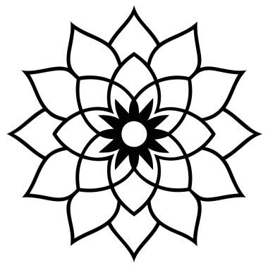 vektör çiçek mandala beyaz arkaplanda izole