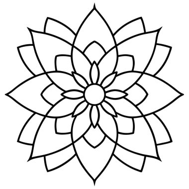 Çiçek mandala. vektör illüstrasyonu.