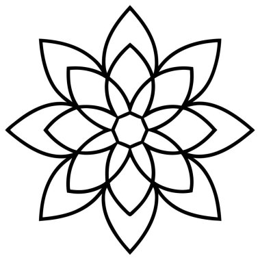 Çiçek ve süs işaretinin vektör çizimi. Çiçek ve çiçek vektörü seti