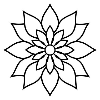 Lotus çiçek simgesi, anahat stili