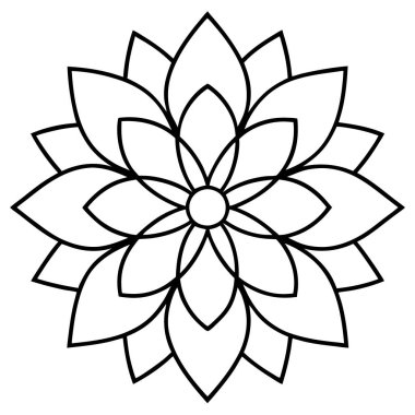 Güzel çiçek desenli mandala