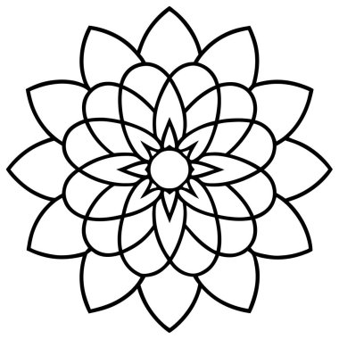 Mandala şeklinde çiçek desenli bir mandala. vektör illüstrasyonu.