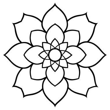 Güzel çiçekli mandala beyaz arka planda izole edilmiş