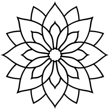 vektör çiçek ana hatları mandala resimleme