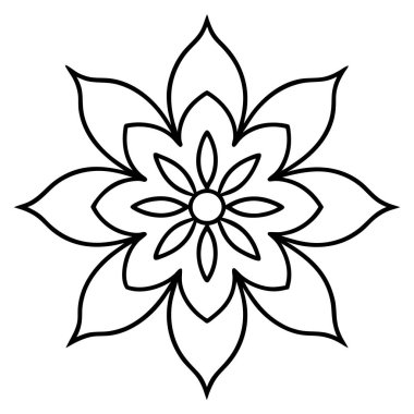 Vektör çiçek mandala. Boyama kitabı. Siyah ve beyaz. Çocuklar için boyama kitabı